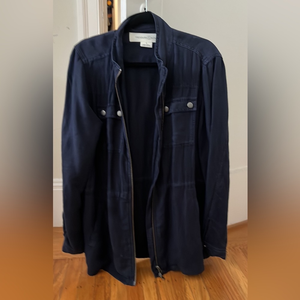 Treasure & Bond navy linen jacket